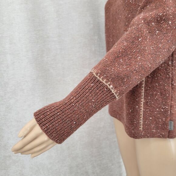 Woolrich Brown Cinnamon Heather Half Zip Sweater Women's Medium Wool Blend - Picture 4 of 11